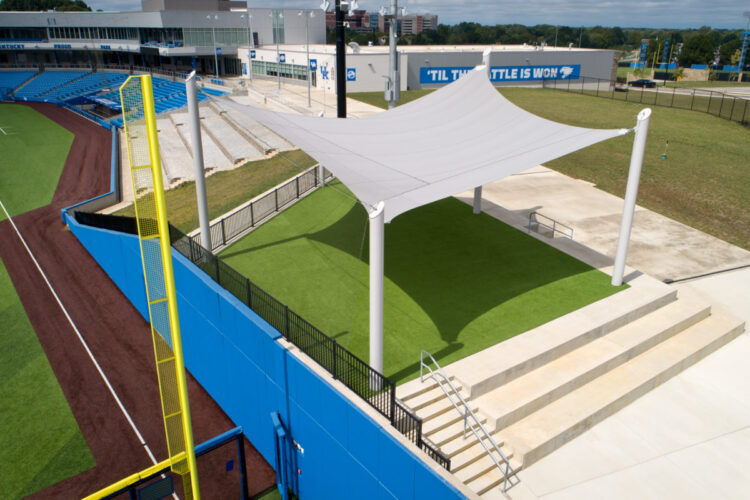 illustration of Baseball stadium with shade