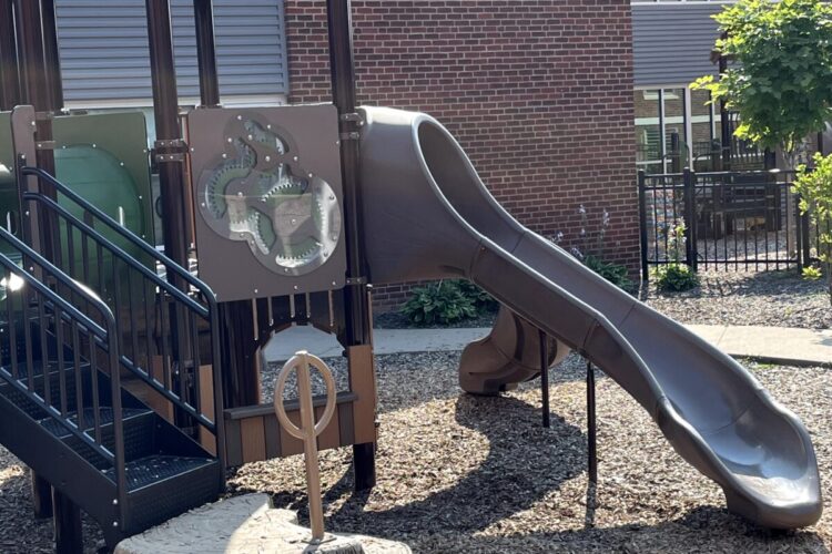 brown slide and spinning motion panel