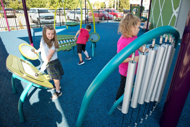 musical instrument features in the playground equipment
