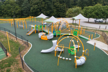view of the playground from a distance