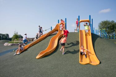 3 large yellow slides