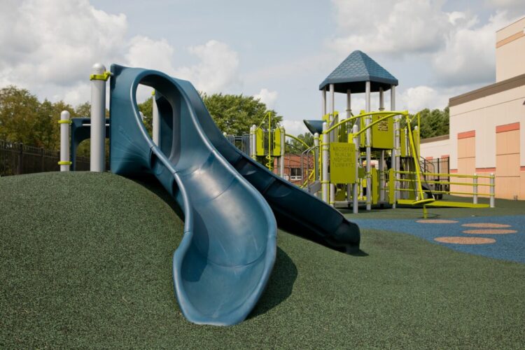 double large blue slides