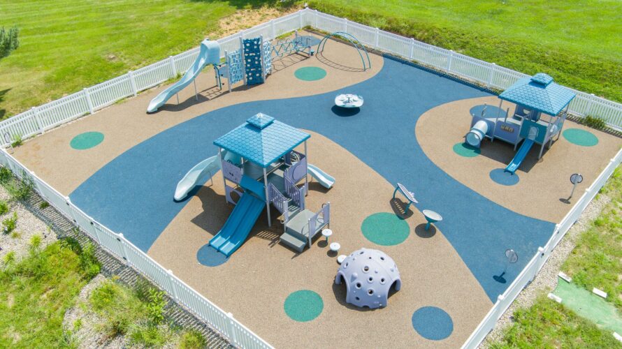 aerial view of playground