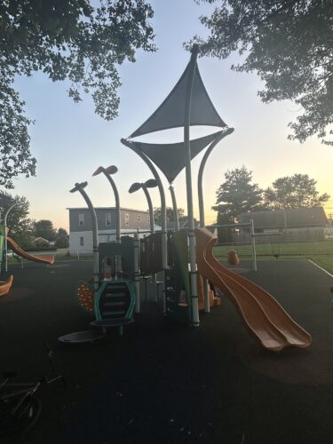 2-5 year old play structure with a double slide