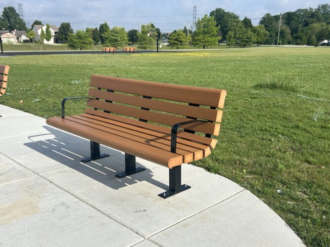 recycled wood bench
