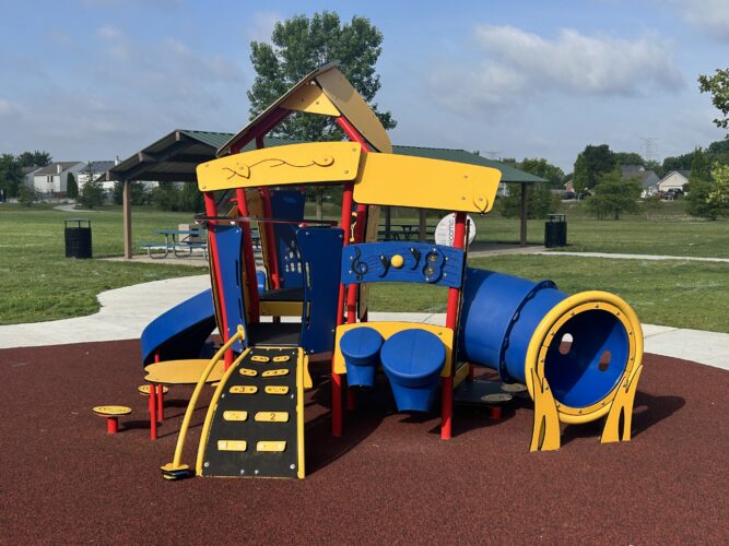 red, yellow, and blue play structure for kids ages 2-5