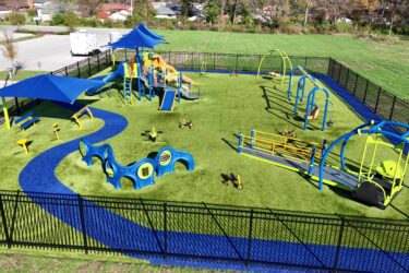 bird's eye view of playground for kids ages 5-12